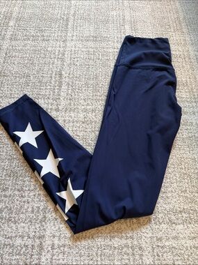 Women's Navy Star-Print High-Waist Leggings